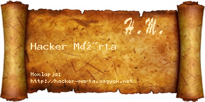 Hacker Márta névjegykártya
